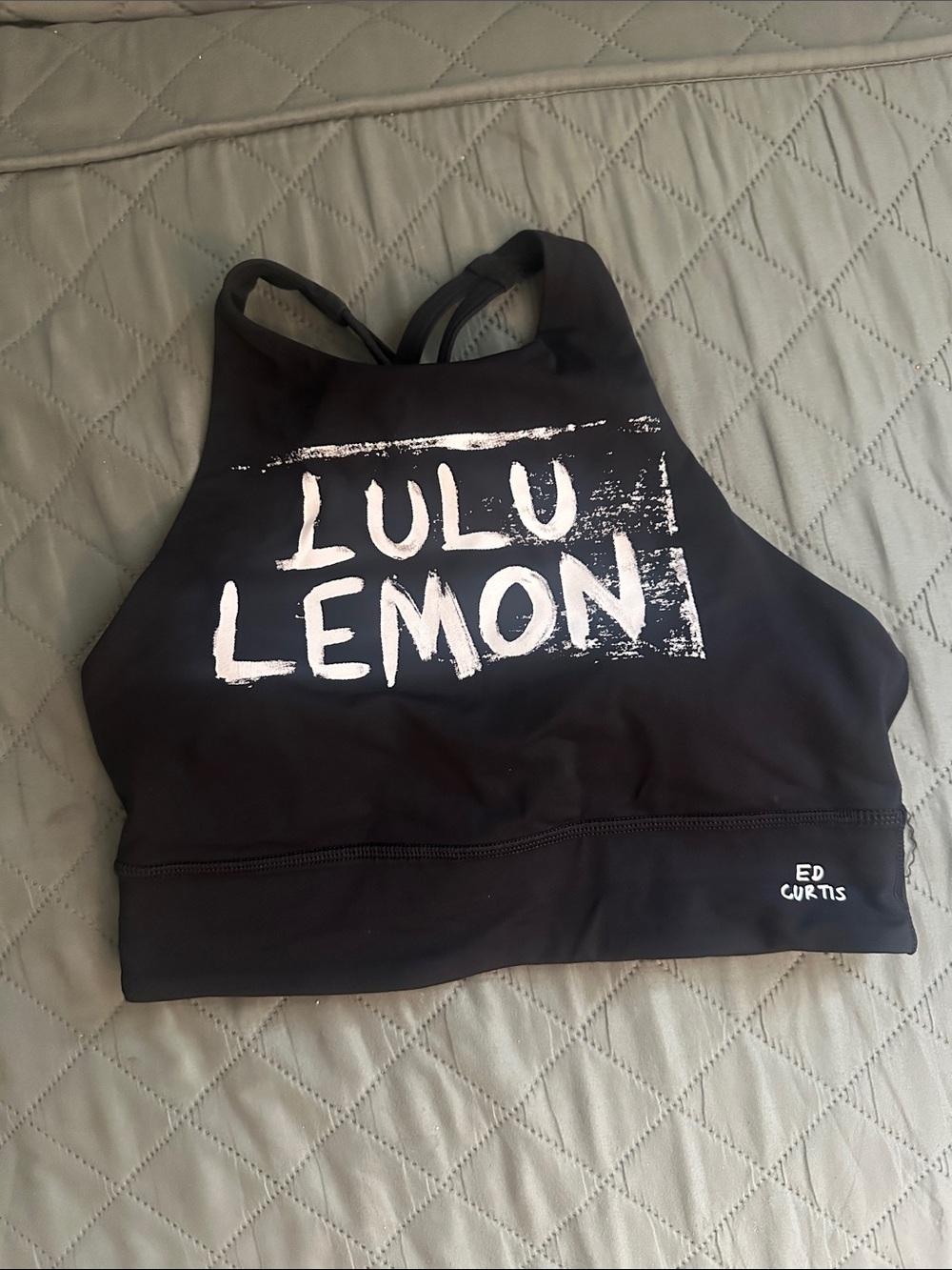 lululemon athletica Black High-Neck Logo Swim Top